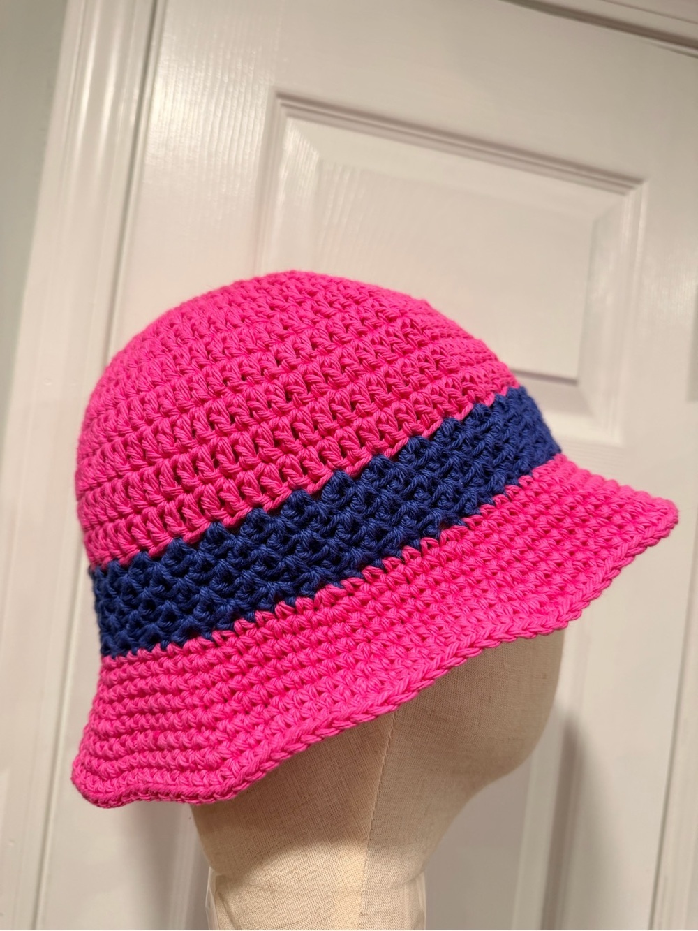 Handmade Crochet Bucket Hat 100% Cotton Lightweight Packable Festival Boho Beach